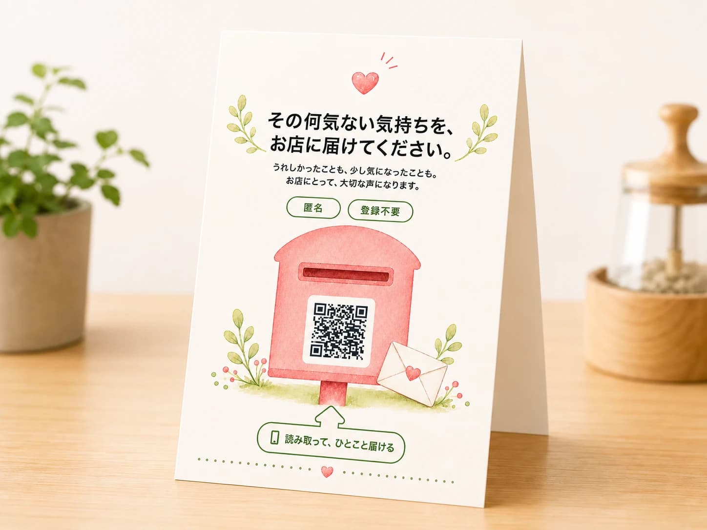 実際のtellme letter QRポストカード